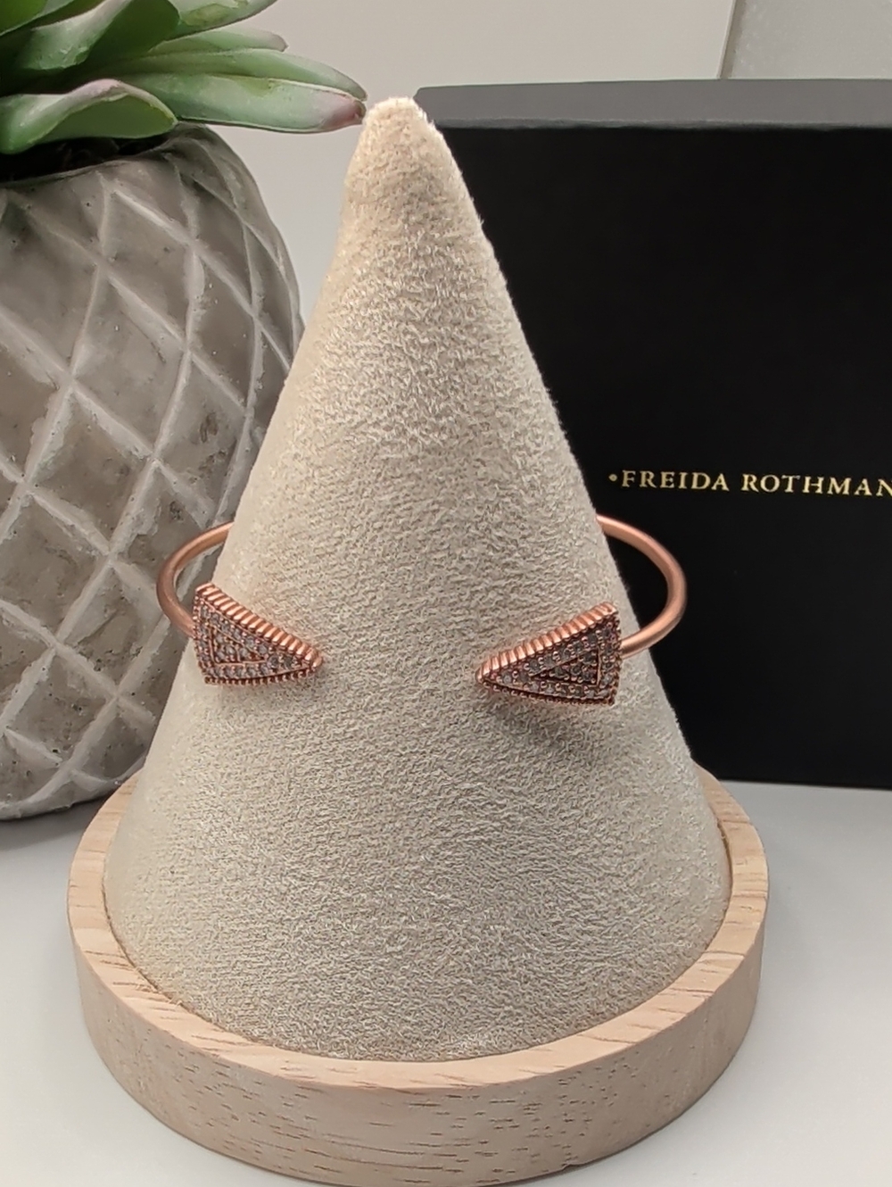 Freida Rothman Rose Gold Geometric Pave Cuff